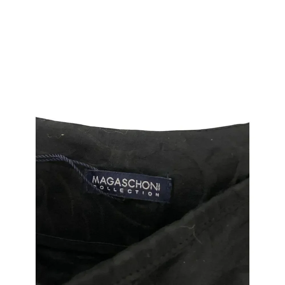 Magaschoni Womens Bermuda Shorts Sz 8 Black Lace Pockets knee length NWT